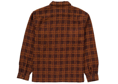 Supreme Boucle Zip Up Shirt Brown