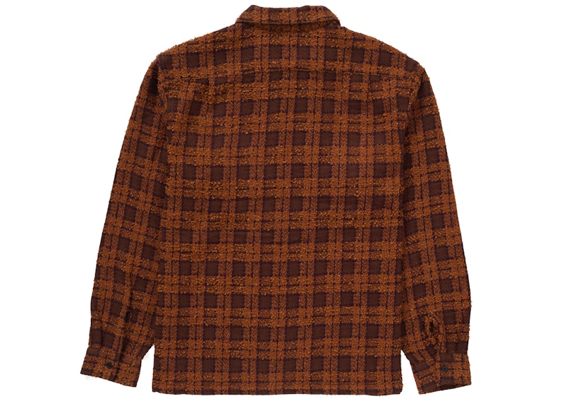 Supreme Boucle Zip Up Shirt Brown