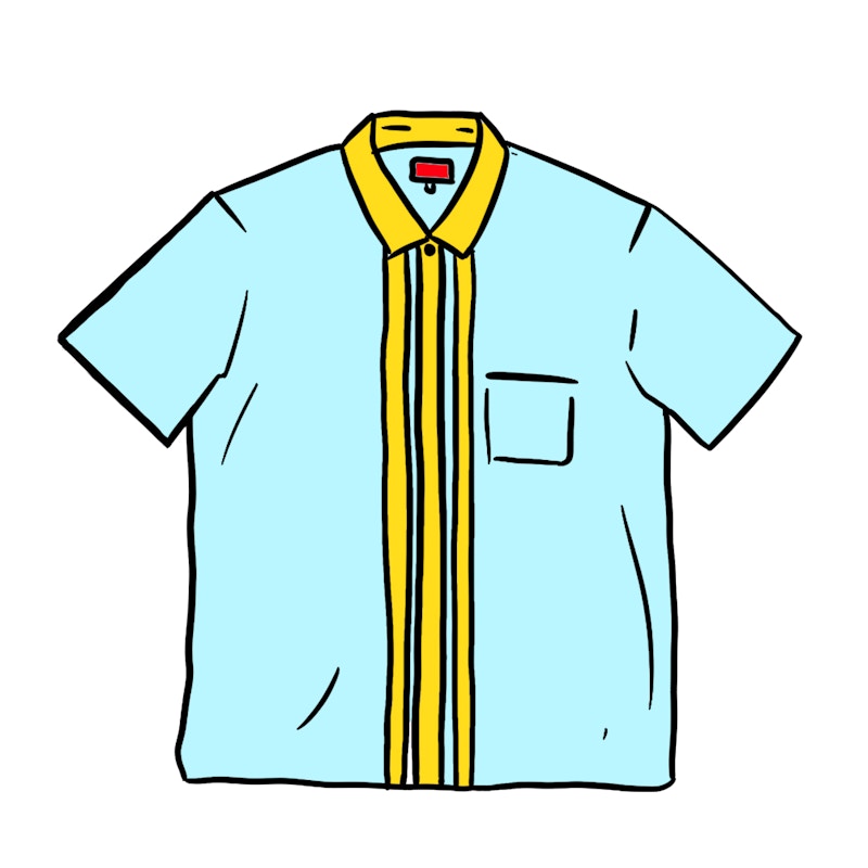 Supreme Bowling Zip S/S Shirt Light Blue