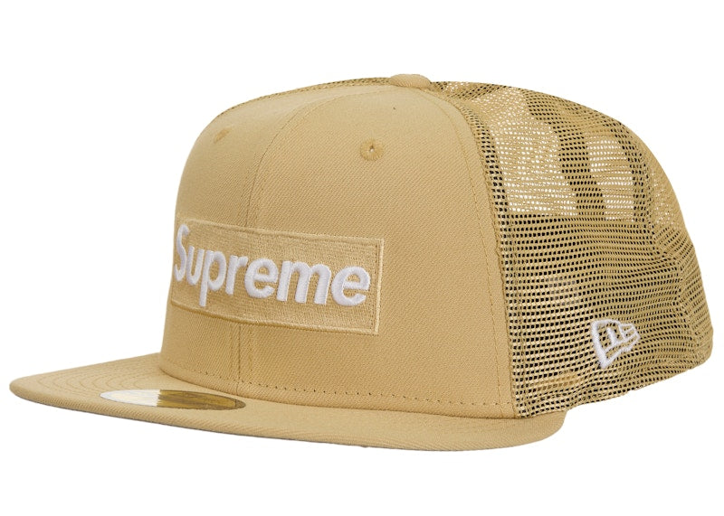 Supreme Box Logo Mesh Back New Era Cap (SS24) Light Gold