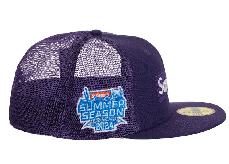 Supreme Box Logo Mesh Back New Era Cap (SS24) Purple