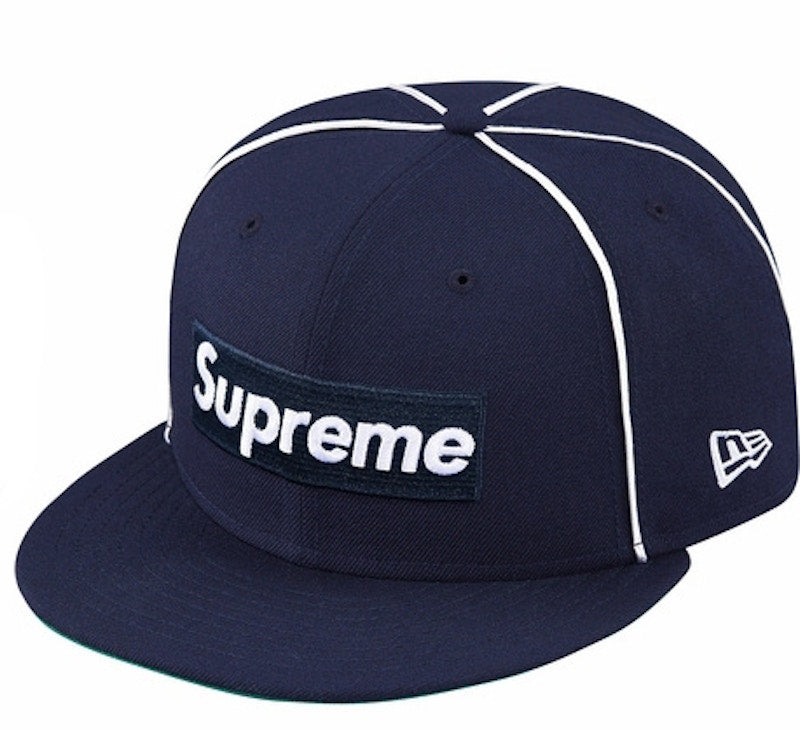 Supreme Box Logo Piping New Era Cap Navy