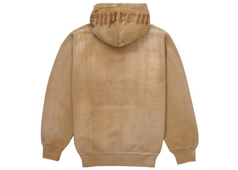 Supreme Brush Stroke Hooded Sweatshirt Dark Tan