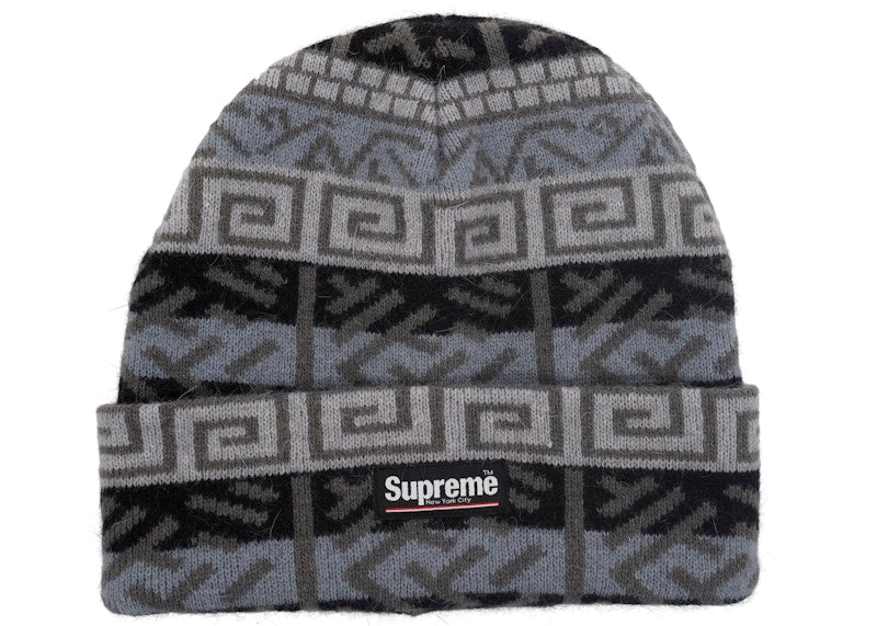 Supreme Brushed Pattern Beanie Black