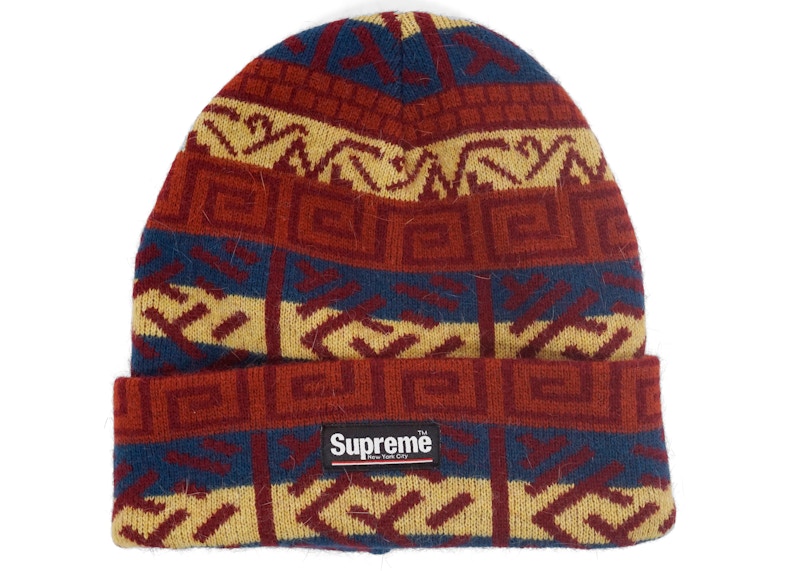 Supreme Brushed Pattern Beanie Navy