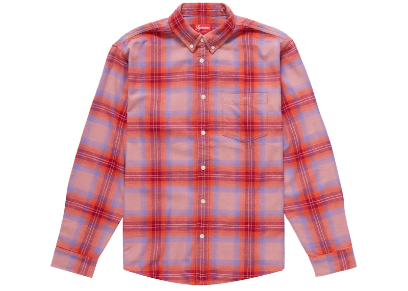 Supreme Brushed Plaid Flannel Shirt Pink
