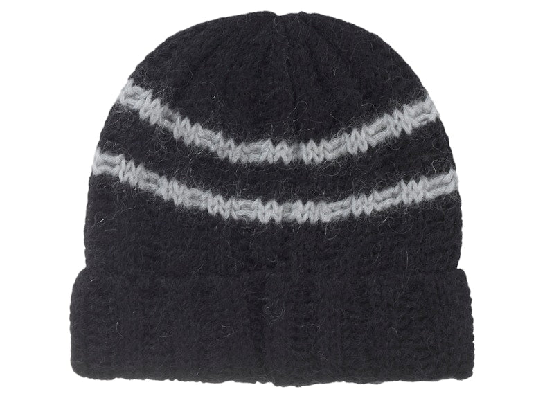 Supreme Brushed Stripe Beanie Black