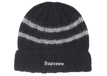 Supreme Brushed Stripe Beanie Black