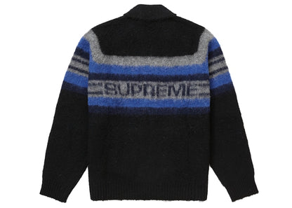 Supreme Brushed Wool Zip Up Sweater Black