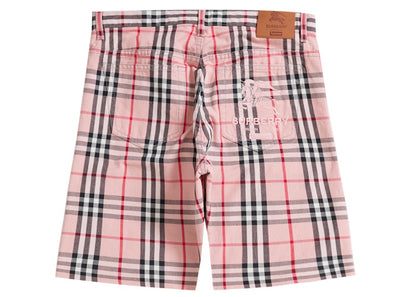 Supreme Burberry Denim Short Pink