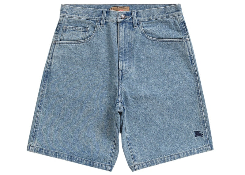 Supreme Burberry Denim Short Washed Blue