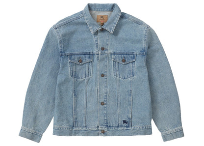 Supreme Burberry Denim Trucker Jacket Washed Blue