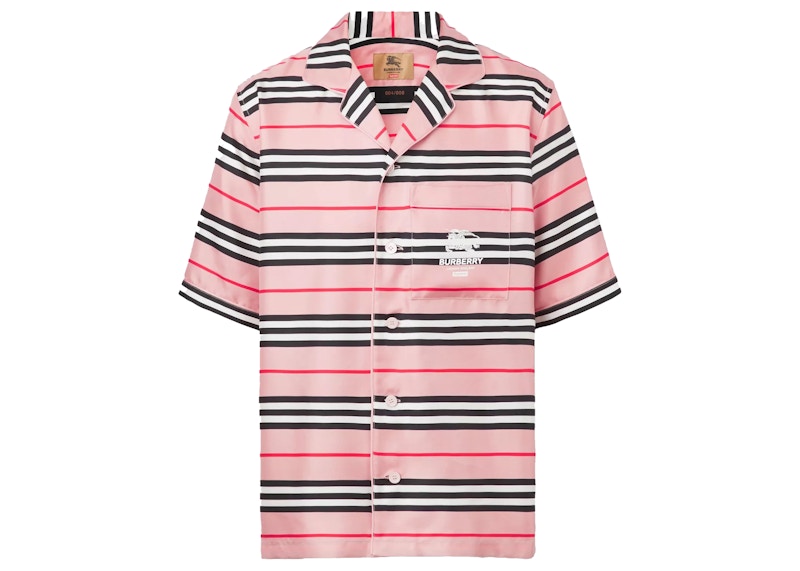 Supreme Burberry Icon Silk Pajama Shirt Dusty Pink