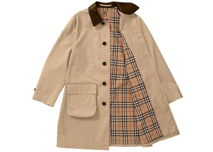 Supreme Burberry Leather Collar Trench Beige