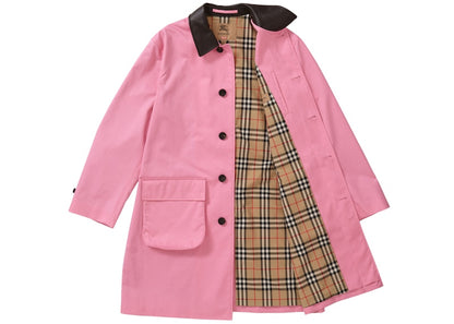 Supreme Burberry Leather Collar Trench Pink