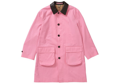 Supreme Burberry Leather Collar Trench Pink