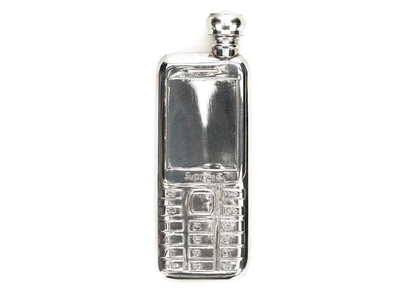 Supreme Burner Phone Pewter Flask Silver