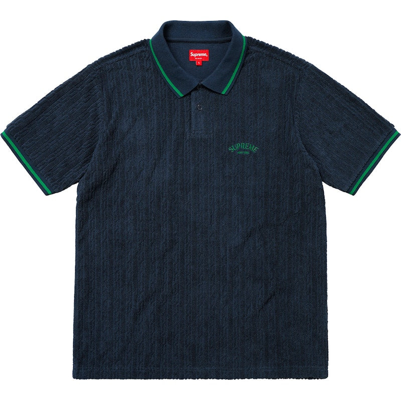 Supreme Cable Knit Terry Polo Navy