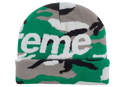 Supreme Camo Big Logo Beanie Green Camo
