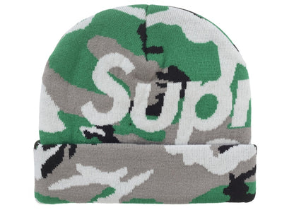 Supreme Camo Big Logo Beanie Green Camo