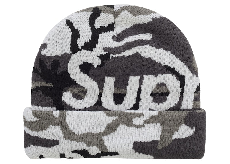 Supreme Camo Big Logo Beanie Snow Camo