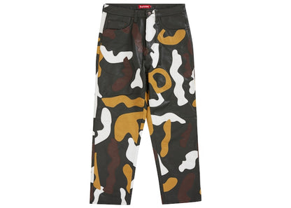 Supreme Camo Leather 5-Pocket Pant Green Camo