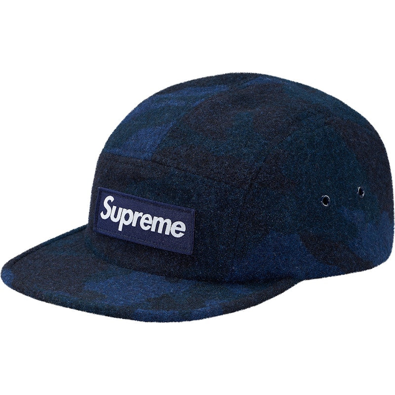 Supreme Camo Wool Camp Cap Navy
