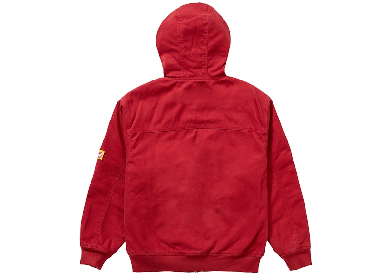 Supreme Canvas Hooded Work Jacket Red