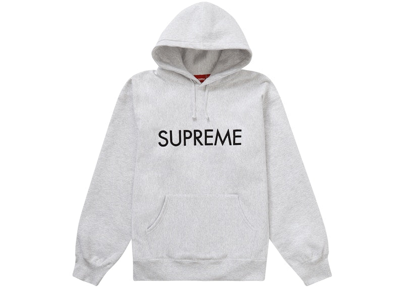 Supreme Capital Hooded Sweatshirt Ash Grey