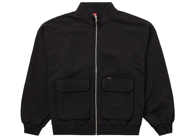 Supreme Cargo Pocket Zip Up Sweatshirt Black