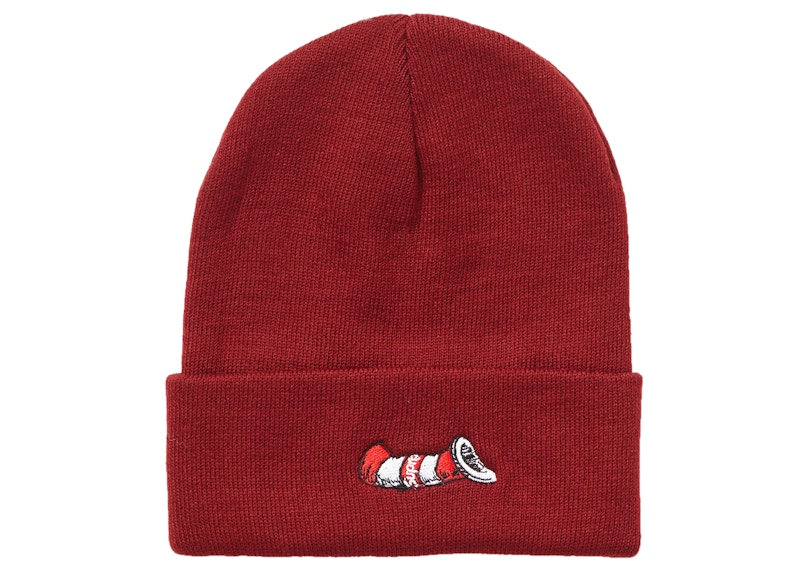 Supreme Cat in the Hat Beanie Burgundy