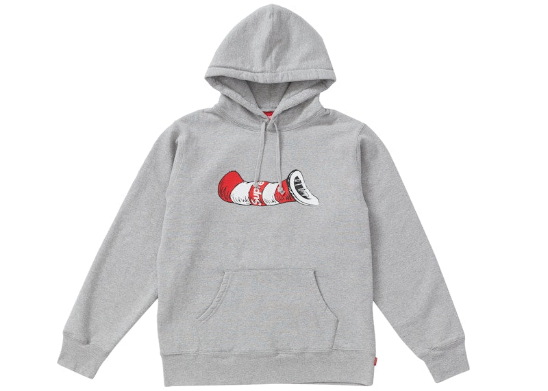Supreme Cat in the Hat Hooded Sweatshirt Heather Grey