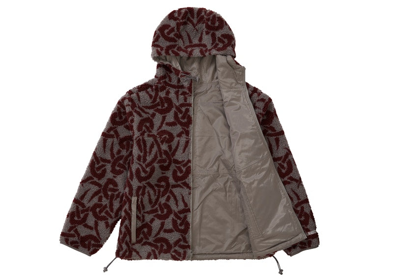 Supreme Celtic Knot Reversible WINDSTOPPER Fleece Hooded Jacket Grey