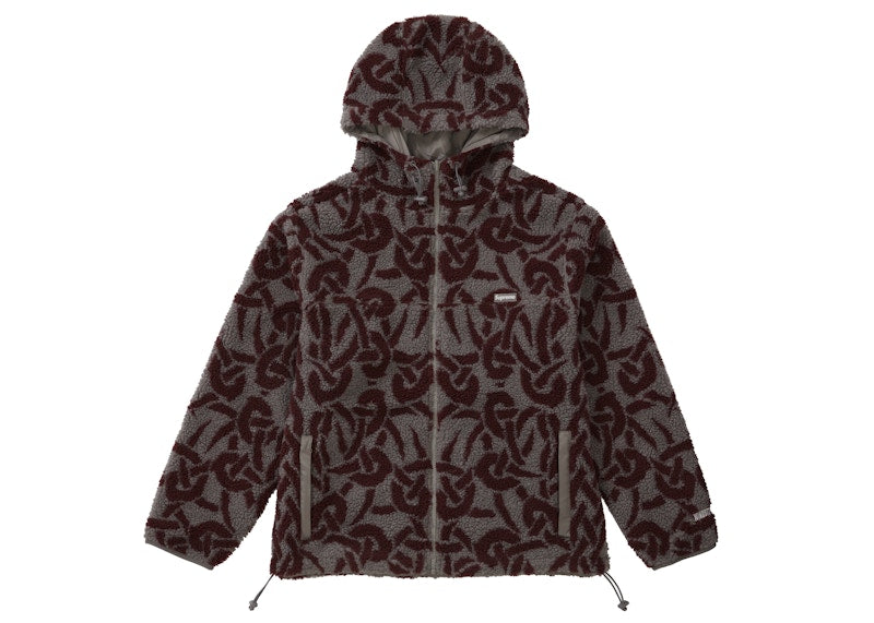 Supreme Celtic Knot Reversible WINDSTOPPER Fleece Hooded Jacket Grey