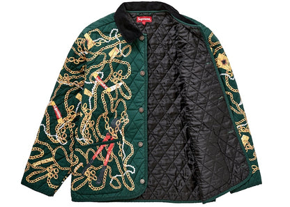 Supreme Chains Quilted Jacket Dark Green