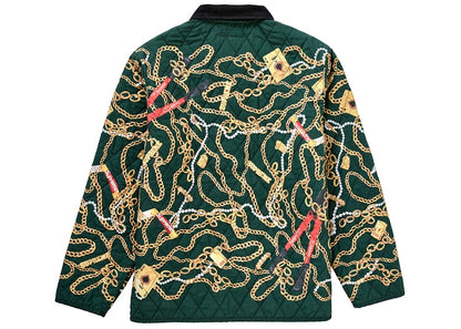 Supreme Chains Quilted Jacket Dark Green