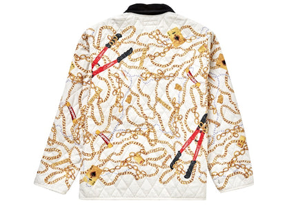Supreme Chains Quilted Jacket White