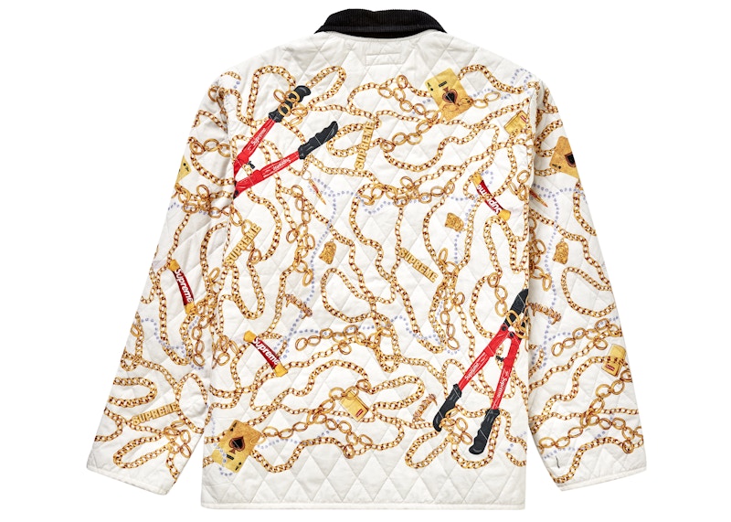 Supreme Chains Quilted Jacket White