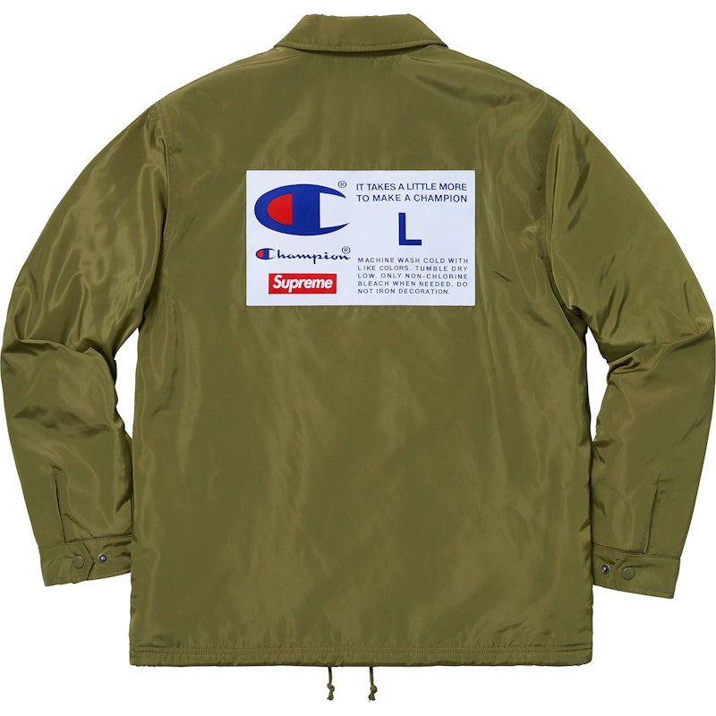 Supreme Champion Label Coaches Jacket Olive