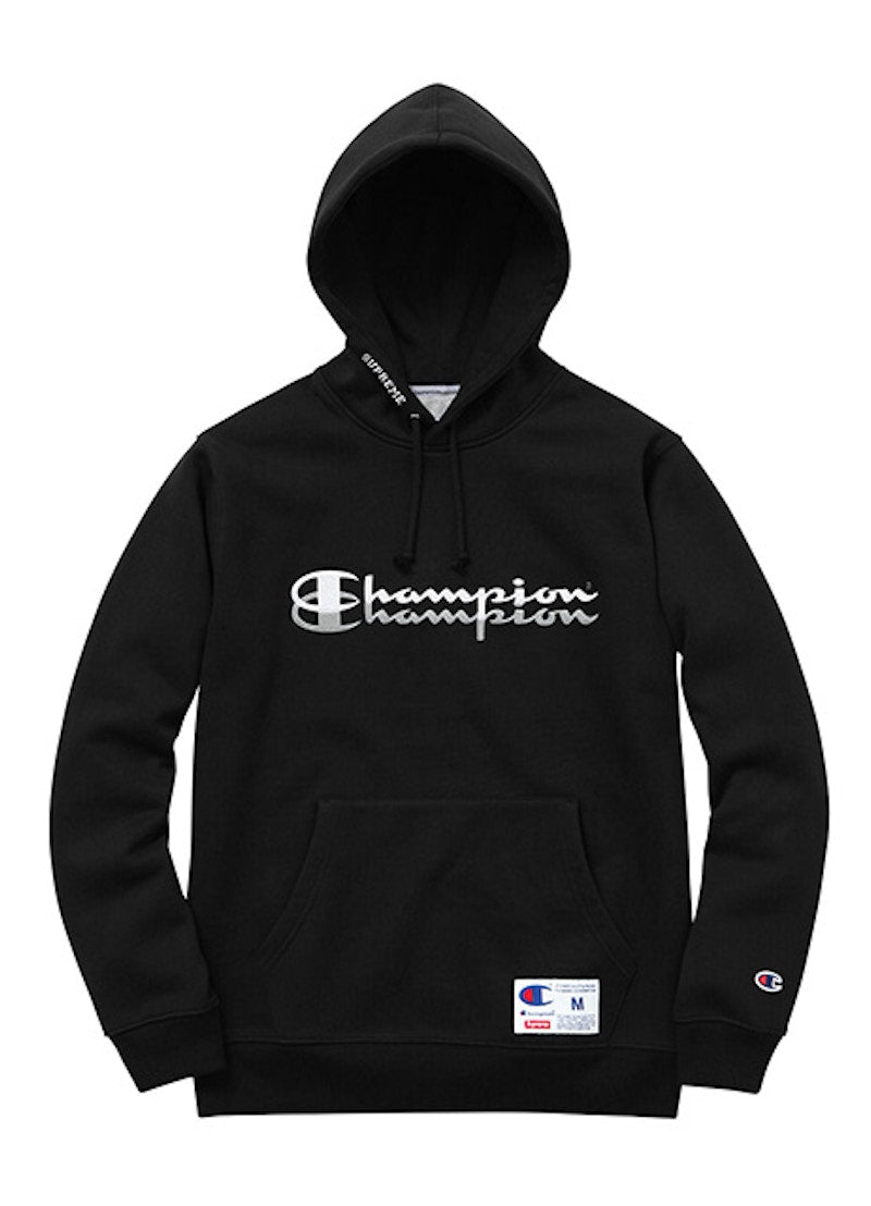 Supreme Champion Scripted Hoodie Black
