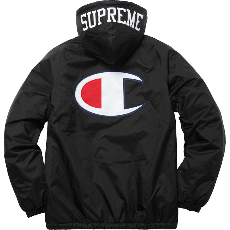 Supreme Champion Sherpa Lined Hooded Jacket Black