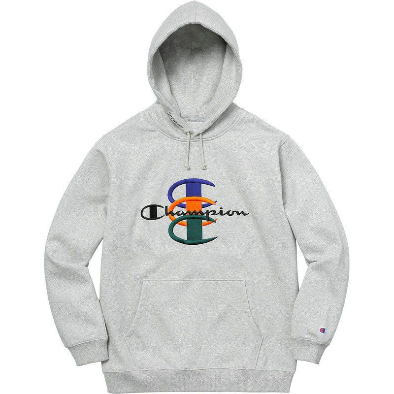 Supreme Champion Stacked C Hooded Sweatshirt Heather Grey