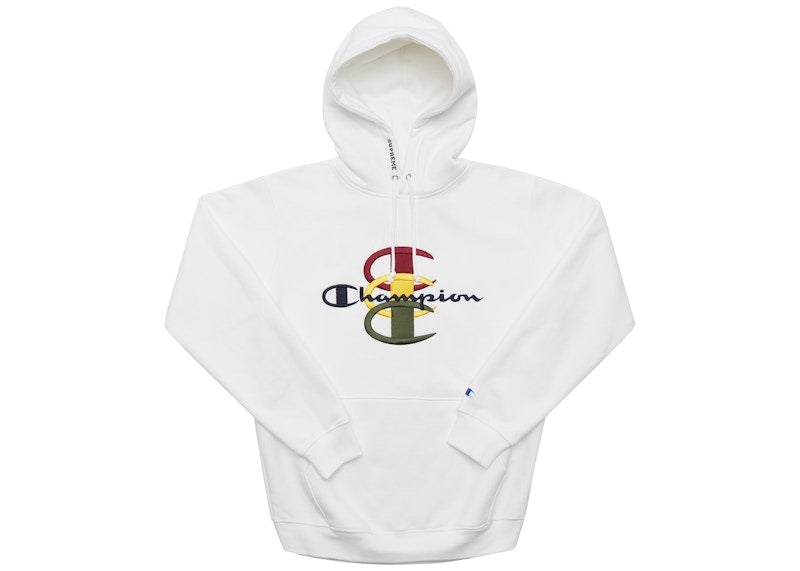 Supreme Champion Stacked C Hooded Sweatshirt White