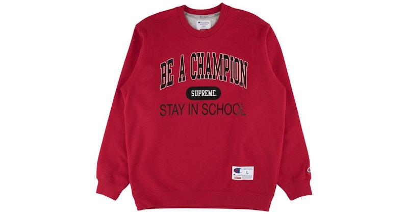 Supreme Champion Stay In School Crewneck Red