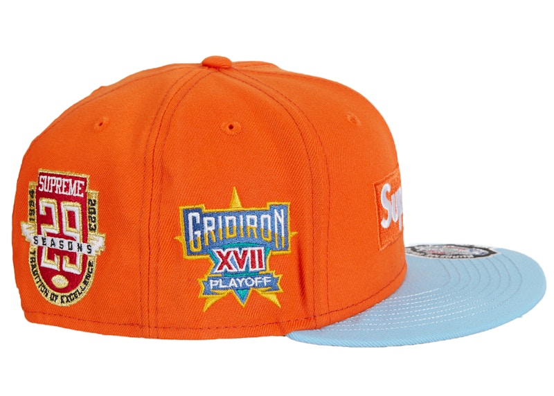 Supreme Championships Box Logo New Era Fitted Hat Orange