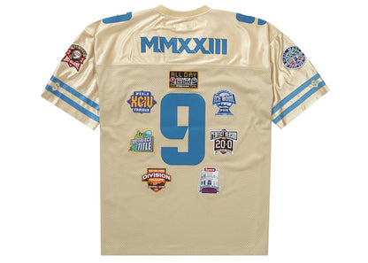 Supreme Championships Embroidered Football Jersey Gold