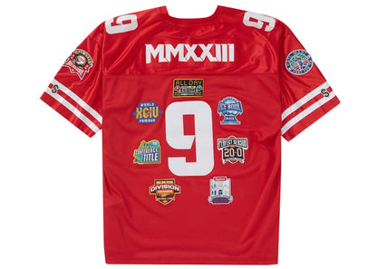 Supreme Championships Embroidered Football Jersey Red