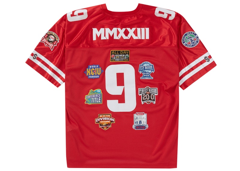 Supreme Championships Embroidered Football Jersey Red