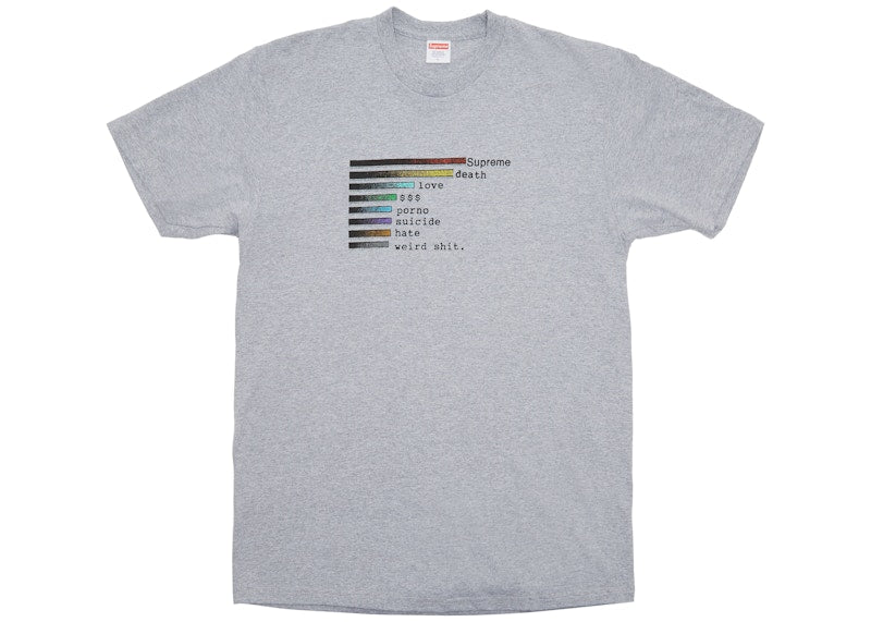 Supreme Chart Tee Heather Grey