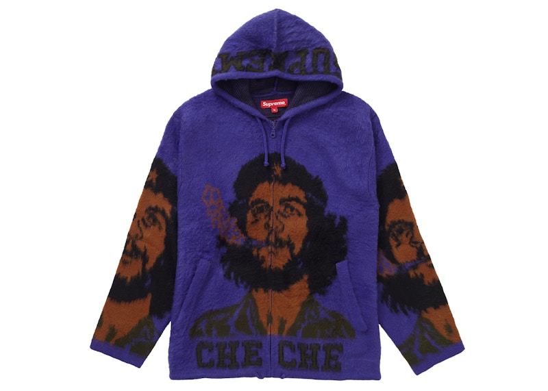 Supreme Che Hooded Zip Up Sweater Purple